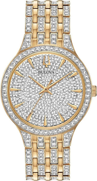 Bulova Men's Crystal Phantom Gold Tone 3-Hand Quartz Stainless Steel Style: 9...