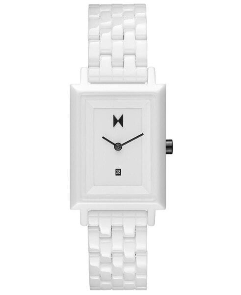 Women's Signature Square White Ceramic Bracelet Watch 26mm