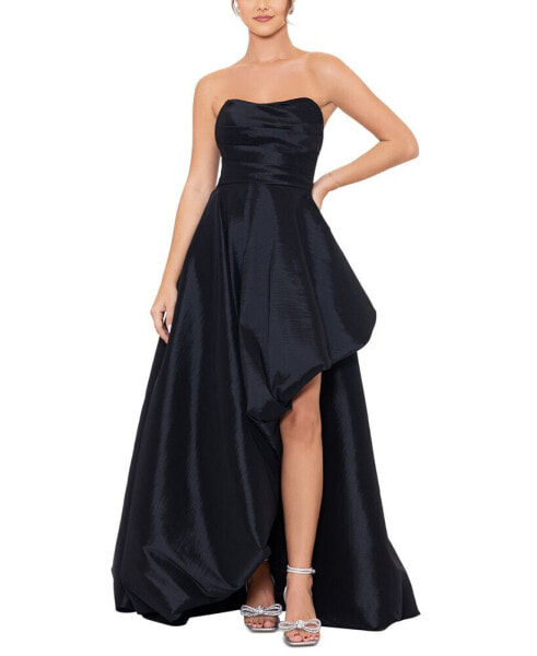 Juniors' Strapless High-Low Gown