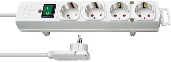 Brennenstuhl 1153120100 - 2 m - 4 AC outlet(s) - Indoor - White - 320 mm - White