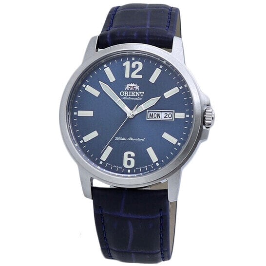 Мужские наручные часы с синим кожаным ремешком Orient Classic Automatic Blue Dial Mens Watch RA-AA0C05L19B