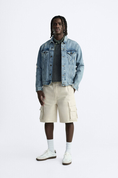 Utility cargo bermuda shorts