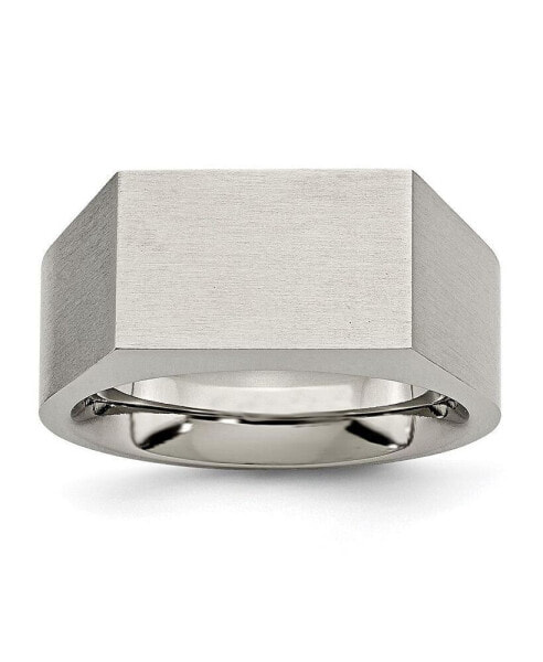 Titanium Brushed and Polished Signet Ring