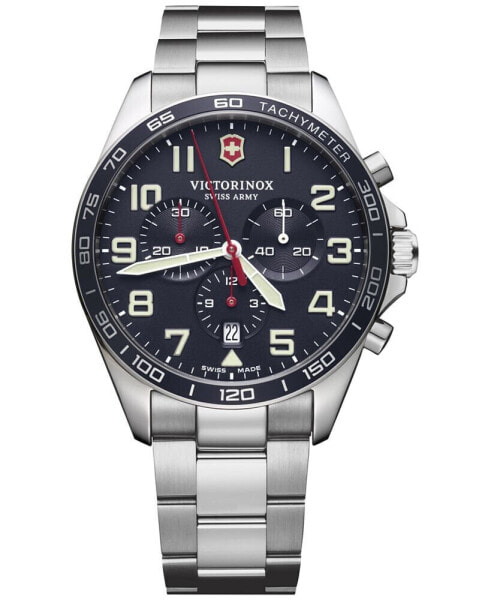 Swiss Army Men's Chronograph FieldForce Stainless Steel Bracelet Watch 42mm