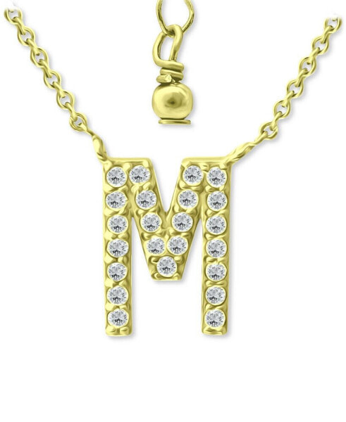 Cubic Zirconia Initial Pendant Necklace, 16" + 2" extender, Created for Macy's