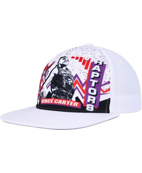Men's Vince Carter White Toronto Raptors Hardwood Classics 90's Playa Deadstock Snapback Hat