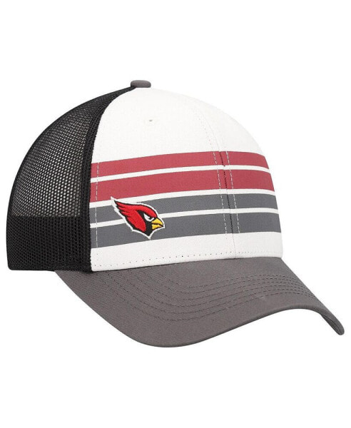 Youth Boys White, Charcoal Arizona Cardinals Cove Trucker Adjustable Hat