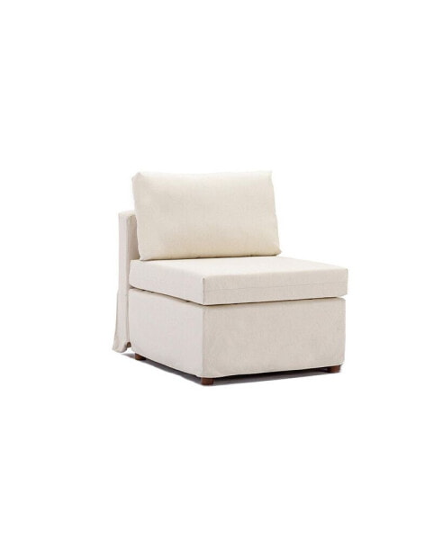 Cream Linen Middle Module for Modular Sofa