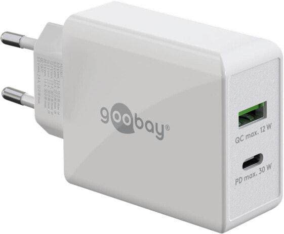 Goobay Dual USB-C PD Power Delivery Schnellladegerät 30 W 61674