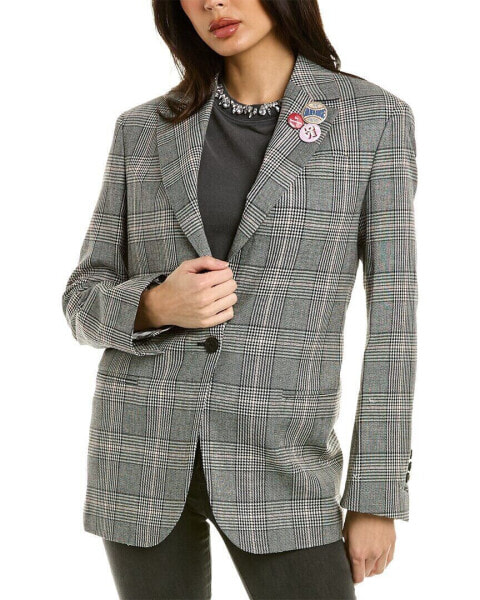 Golden Goose Notched Lapel Wool Blazer Women's Black 44