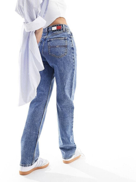 Tommy Jeans Julie high rise straight leg jeans in mid wash