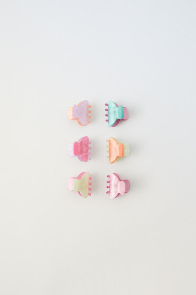 Pack of six hair clips