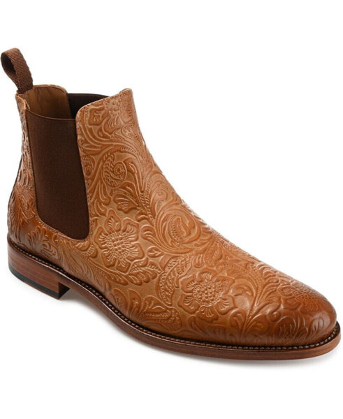 Men's Jude Floral Embossed Leather Chelsea Boots