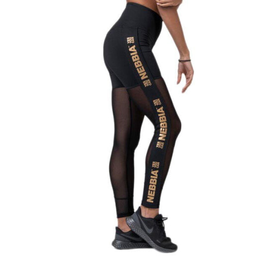 NEBBIA Intense Gold Mesh leggings