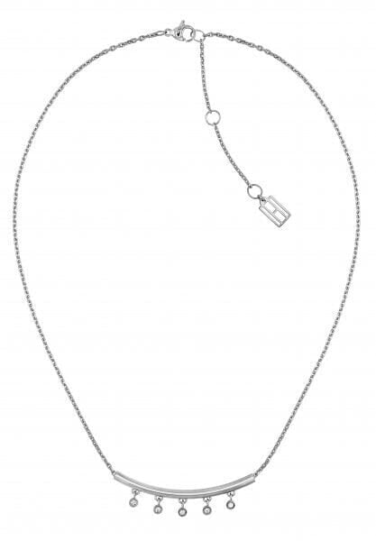 Gentle steel necklace with crystals TH2780228