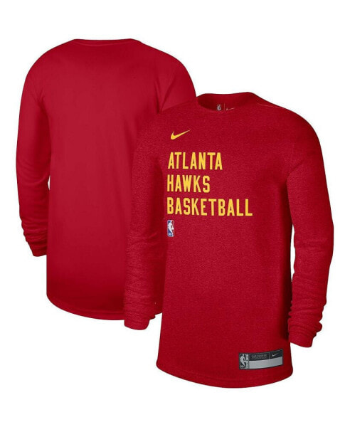 Men's and Women's Red Atlanta Hawks 2023/24 Legend On-Court Practice Long Sleeve T-shirt