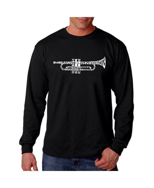 Men's Word Art Long Sleeve T-Shirt- Trumpet