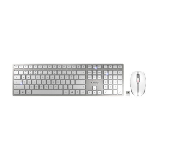 Cherry DW 9100 SLIM - RF Wireless + Bluetooth - Silver - Mouse included