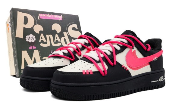 Кроссовки Nike Air Force 1 Low женские - черно-розовые