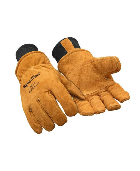 Men's Warm Fleece Lined Fiberfill Insulated Leather Work Gloves