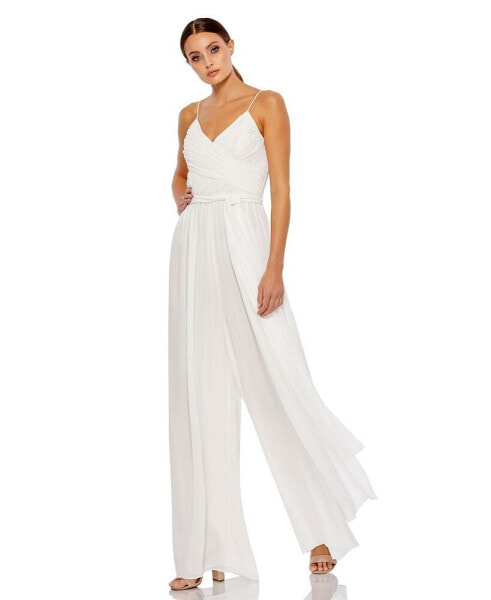 Women's Ieena Ruched Sleeveless Tie Jumpsuit