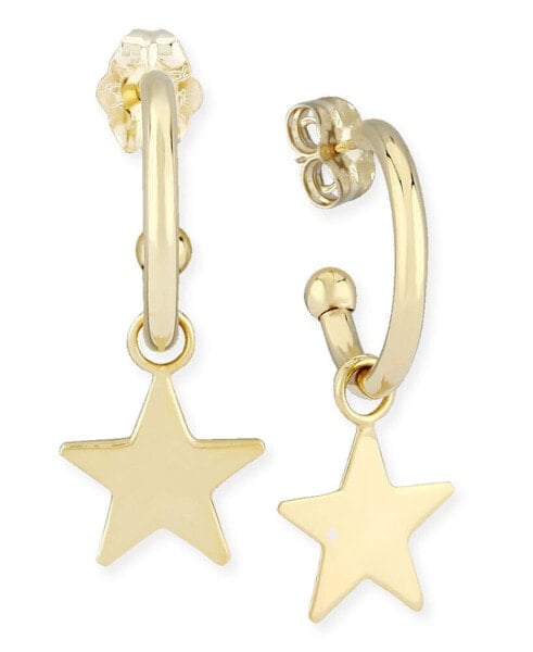 Серьги Macy's Star Hoop  Yellow Gold