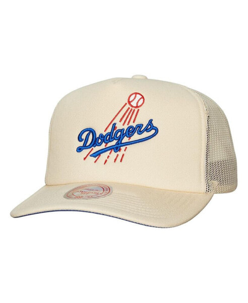 Men's Cream Los Angeles Dodgers Cooperstown Collection Evergreen Adjustable Trucker Hat