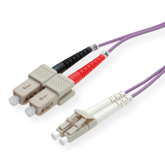 ROLINE Fibre Optic Jumper Cable - 50/125µm - LC/SC - OM4 - purple 1 m - 1 m - OM4 - LC - SC