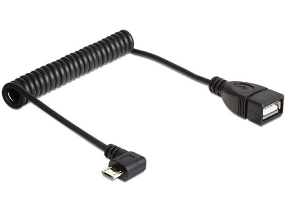 Delock 83354 - 0.5 m - Micro-USB B - USB A - USB 2.0 - Male/Female - Black