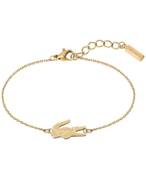Carnation Gold Tone Crocodile Bracelet