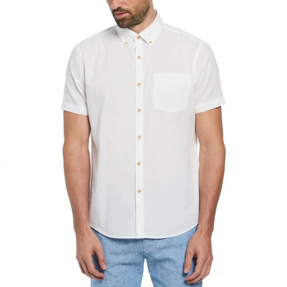 ORIGINAL PENGUIN Crinkle Yarn Solid short sleeve shirt