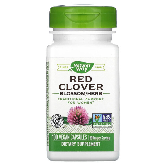Капсулы растительные Red Clover Blossom/Herb, 800 мг, 100 шт (400 мг каждая) от NATURE'S WAY