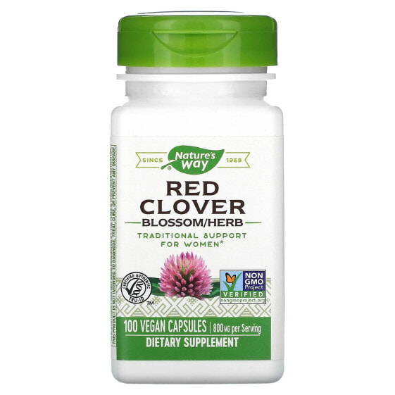 Red Clover Blossom/Herb, 800 mg, 100 Vegan Capsules (400 mg per Capsule)