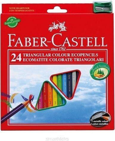 Faber-Castell Kredki trĂłjkÄ…tne 24 kolory Eco z temperĂłwkÄ…