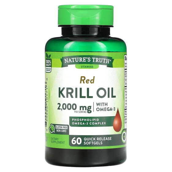БАД Рыбий жир и Омега 3, 6, 9 Nature's Truth Red Krill Oil 2,000 мг 60 капсул