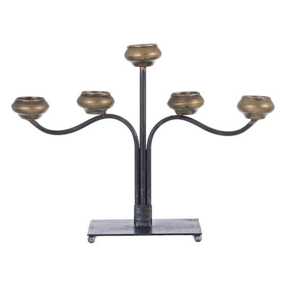 Candle Holder 41 x 12 x 30,5 cm Black Golden Metal