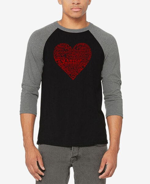 Men's Love Yourself Raglan Baseball Word Art T-shirt