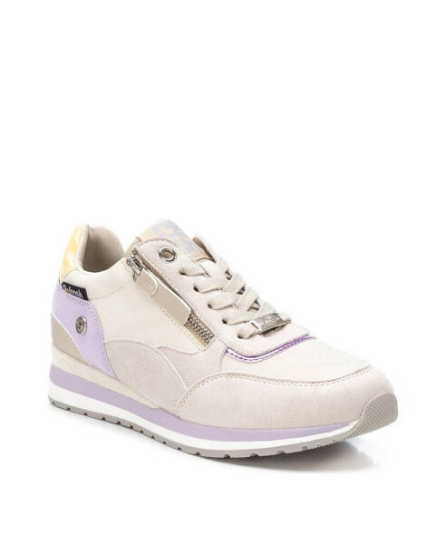 Women's Casual Sneakers By Beige With Multicolor Accent
