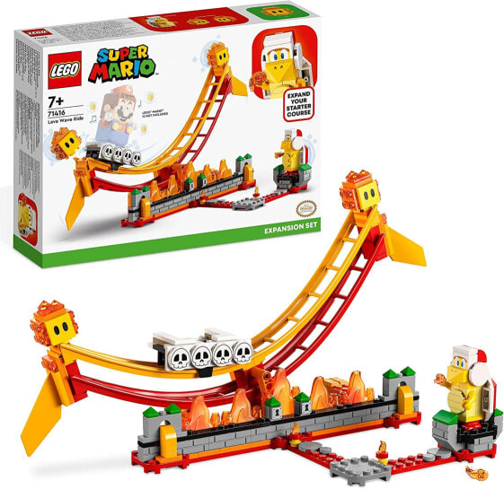 LEGO 71416 Super Mario Lava Wave Ride - Expansion Set with Fire Brother and 2 Hotheads to Combine with Starter Set, Toy for Kids