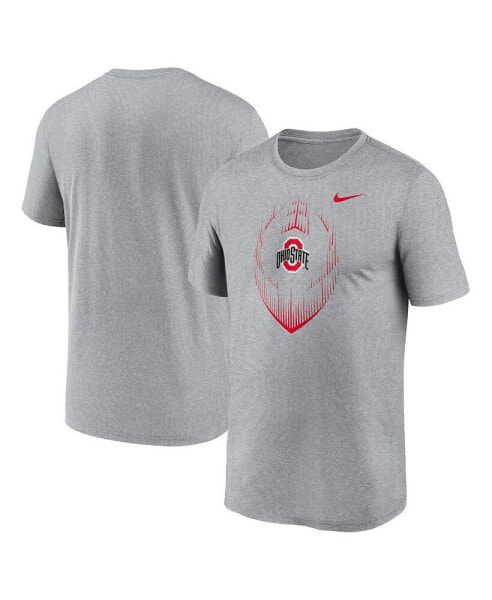 Men's Heather Gray Ohio State Buckeyes Primetime Legend Icon Performance T-Shirt