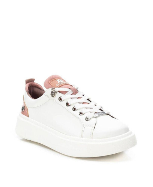 Women's Casual Sneakers By White With Pink Accent