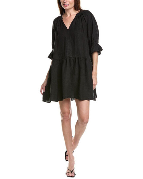 Velvet By Graham & Spencer Bria Linen Mini Dress Women's Black S