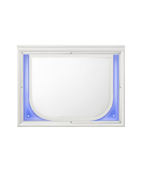 Tarian Mirror with Led, Pearl White Finish