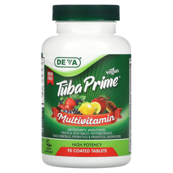 Vegan Tuba Prime™, Multivitamin, Iron Free, High Potency, 90 Coated Tablets