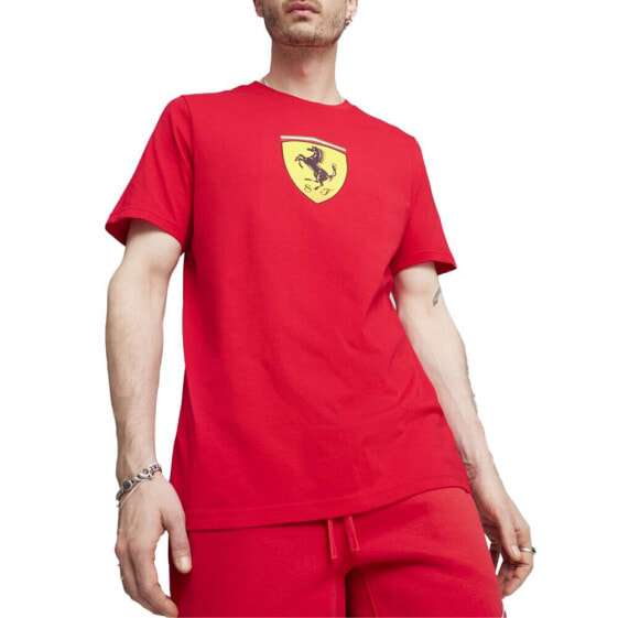 Puma Sf Race Shield Logo Crew Neck Short Sleeve T-Shirt Mens Red Casual Tops 62