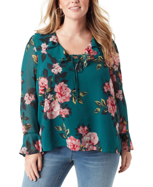 Plus Size Cosmic Rosettes Palmer Ruffle Blouse