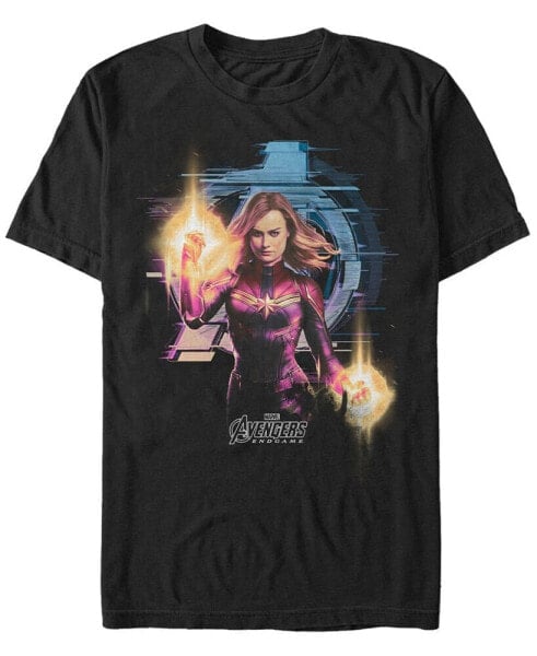 Marvel Men's Avengers Endgame Captain Marvel Action Portrait, Short Sleeve T-shirt