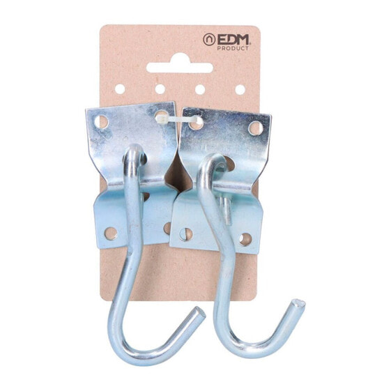 EDM 70x45 mm Wall Plate Hammock Hook 2 Units