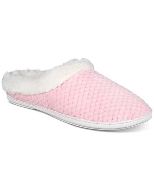 Women's Faux-Fur-Trim Hoodback Boxed Slippers, Created for Macy's