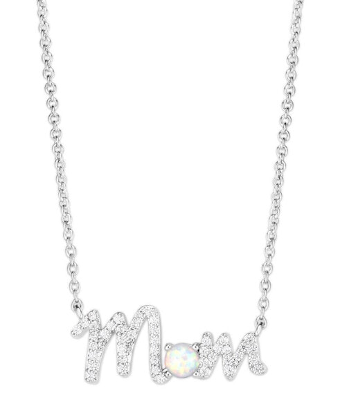 Birthstone Mom Necklace In Silver Plate